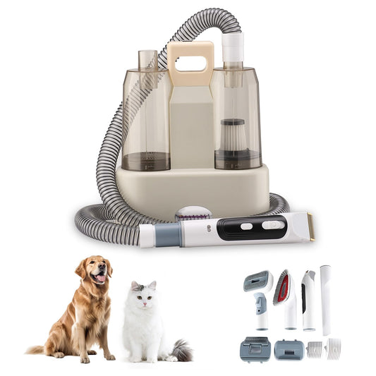 Homeleader Dog Hair Vacuum & Dog Grooming Kit, Pet Grooming Vacuum for Shedding Pet Hair, 2.5L Dust Cup, 7 Pet Grooming Tools, Nail Grinder, Home Cleaning