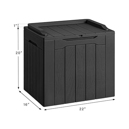 Devoko 30 Gallon Resin Deck Box Outdoor Indoor Waterproof Storage Box for Patio Pool Accessories Storage for Toys Cushion Garden Tools (30 Gallon, Black)