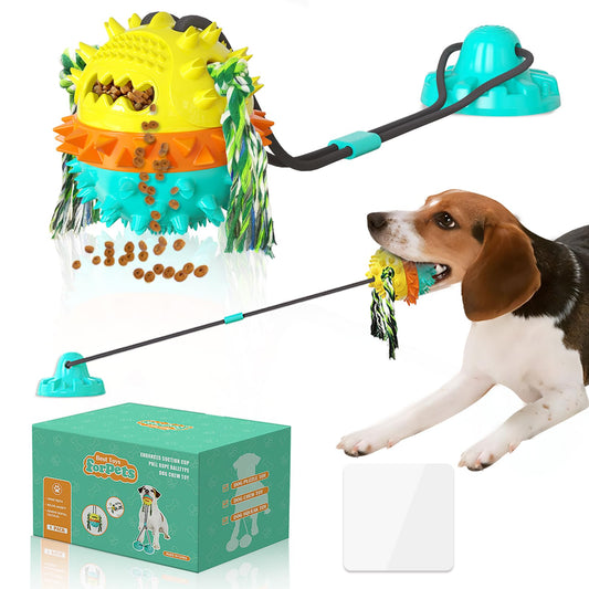 Dog Toys for Aggressive Chewers Interactive Indestructible Puzzle Stimulating Chew Toy Suction Cup Tug of War Enrichment Rope Boredom Busy Self Play Food Teething Puppy Dispensing Squeaky Ball Dogs