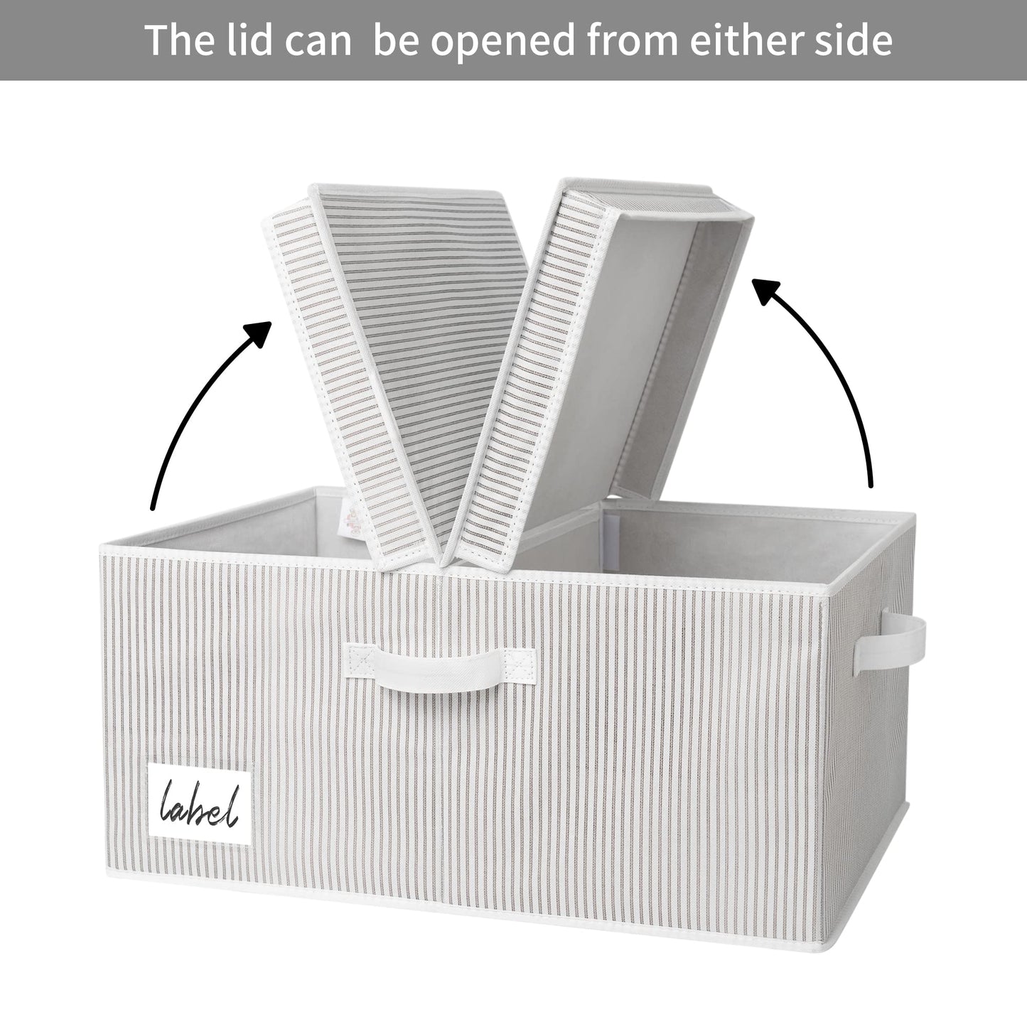 GRANNY SAYS Large Storage Bins with Lids, Shelf Basket, Bins for Closet Organization Storage Box, White/Black, 1-Pack